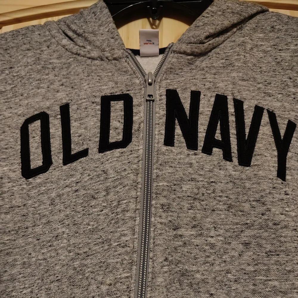 NWOT Old Navy Big Boys Heather Gray Zip Up Jacket Hoodie Size XL (14-16)